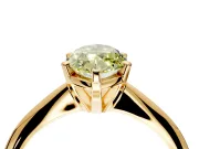 Solitaire Engagement Ring Setting for Fancy Yellow Marquise Center with Knife Ridge Band and Claw Prong Head in Yellow Gold