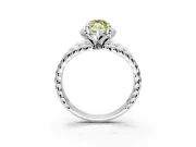 Halo Engagement Ring Setting for Fancy Yellow Marquise Center with Rope Twist Split Shank and Prong Head in Platinum