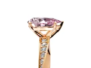 Side Accent Engagement Ring Setting for Fancy Pink Pear-Shaped Center with Accent Shoulders and Prong Head in Rose Gold