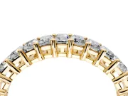Baguette Lab-Grown Diamond Half Eternity Wedding Band with Shared-Prong Setting in Yellow Gold