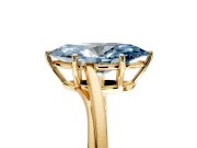 Solitaire Engagement Ring Setting for Fancy Blue Marquise Center with Plain Bypass Twist Band and Prong Head in Yellow Gold