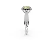 Halo Engagement Ring Setting for Fancy Yellow Princess Cut Center with Square Band and Prong Head in White Gold