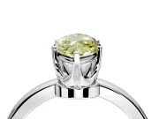 Solitaire Engagement Ring Setting for Fancy Yellow Marquise Center with Plain Band and Tulip Prong Head in White Gold
