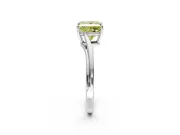 Solitaire Engagement Ring Setting for Fancy Yellow Princess Cut Center with Plain Bypass Twist Band and Prong Head in Platinum