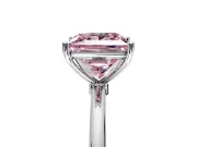 Solitaire Engagement Ring Setting for Fancy Pink Princess Cut Center with Straight Thin Band and Prong Head in Sterling Silver