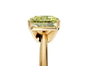 Solitaire Engagement Ring Setting for Fancy Yellow Radiant Cut Center with Knife Ridge Band and Claw Prong Head in Yellow Gold