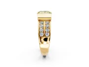 Bezel Engagement Ring Setting for Fancy Yellow Princess Cut Center with Wide Channel-Set Band and Bezel Head in Yellow Gold