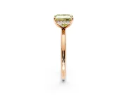 Solitaire Engagement Ring Setting for Fancy Yellow Princess Cut Center with Plain Band, Open Basket and Prong Head in Rose Gold