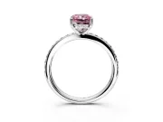 Solitaire Engagement Ring Setting for Fancy Pink Radiant Cut Center with Fine Pave Band and Prong Head in Platinum