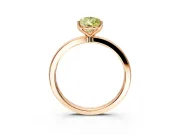 Solitaire Engagement Ring Setting for Fancy Yellow Pear-Shaped Center with Thin Rounded Plain Band and Prong Head in Rose Gold