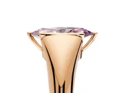 Tension Engagement Ring Setting for Fancy Pink Marquise Center with Wide Tapered Band and Tension Head in Rose Gold