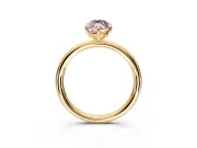 Low-Set Solitaire Engagement Ring Setting for Fancy Pink Marquise Center with Thin Plain Band and Prong Head in Yellow Gold