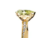 Side Accent Engagement Ring Setting for Fancy Yellow Pear-Shaped Center with Accent Shoulders and Prong Head in Yellow Gold