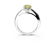 Solitaire Engagement Ring Setting for Fancy Yellow Cushion Cut Center with Flat-Sided Plain Band and Prong Head in Sterling Silver