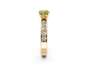 Solitaire Engagement Ring Setting for Fancy Yellow Cushion Cut Center with Channel-Set Accents and Prong Head in Yellow Gold