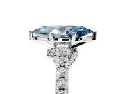 Solitaire Engagement Ring Setting for Fancy Blue Marquise Center with Crossover Accents and Prong Head in Sterling Silver