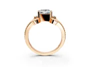 Solitaire Engagement Ring Setting for Princess Cut Center with Twisted Band and Scroll Prong Head in Rose Gold