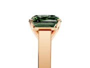 Solitaire Engagement Ring Setting for Fancy Green Asscher Cut Center with Tapered Split Shoulders and Prong Head in Rose Gold