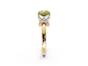 Floral Engagement Ring Setting for Fancy Yellow Cushion Cut Center with Marquise Cluster Shoulders and Prong Head in Yellow Gold