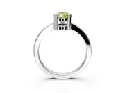 Solitaire Engagement Ring Setting for Fancy Yellow Pear-Shaped Center with Plain Band and Flat Tab Prong Head in Sterling Silver