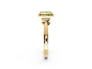 Cluster Engagement Ring Setting for Fancy Yellow Princess Cut Center with Milgrain Shoulder Clusters and Prong Head in Yellow Gold