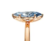 Low-Set Solitaire Engagement Ring Setting for Fancy Blue Marquise Center with Thin Plain Band and Prong Head in Rose Gold