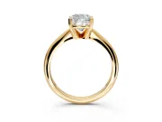 Solitaire Engagement Ring Setting for Cushion Cut Center with Knife Ridge Band and Claw Prong Head in Yellow Gold