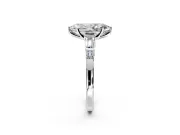 Bar-Set Engagement Ring Setting for Marquise Center with Tapered Baguette Accents and Prong Head in Platinum