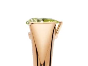 Tension Engagement Ring Setting for Fancy Yellow Pear-Shaped Center with Wide Tapered Band and Tension Head in Rose Gold