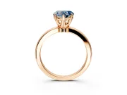 Solitaire Engagement Ring Setting for Fancy Blue Heart-Shaped Center with Plain Band and Tulip Prong Head in Rose Gold