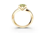 Bezel Engagement Ring Setting for Fancy Yellow Princess Cut Center with Wide Channel-Set Band and Bezel Head in Yellow Gold