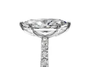 Solitaire Engagement Ring Setting for Marquise Center with Pave Accents and Prong Head in White Gold