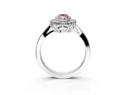 Starburst Halo Engagement Ring Setting for Fancy Pink Marquise Center with Flat Cathedral Band and Prong Head in White Gold