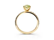 Solitaire Engagement Ring Setting for Fancy Yellow Pear-Shaped Center with Micro Pave Band and Prong Head in Yellow Gold