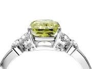 Solitaire Engagement Ring Setting for Fancy Yellow Radiant Cut Center with Marquise Flower Shoulders and Prong Head in Sterling Silver