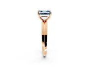 Solitaire Engagement Ring Setting for Fancy Blue Asscher Cut Center with Wide Knife Ridge Band and Prong Head in Rose Gold
