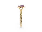 Solitaire Engagement Ring Setting for Fancy Pink Oval Center with Plain Twisted Rope Band and Prong Head in Yellow Gold