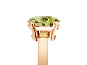 Solitaire Engagement Ring Setting for Fancy Yellow Oval Center with Plain Band and Flat Tab Prong Head in Rose Gold