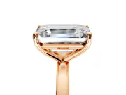 Fancy Pink Emerald Cut and Emerald Cut Lab-Grown Diamond Toi et Moi Engagement Ring with Prong-Set Stones in Rose Gold