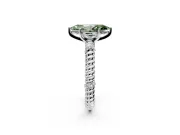 Rope Engagement Ring Setting for Fancy Green Marquise Center with Accent Shoulders and Prong Head in Sterling Silver