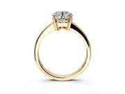 Solitaire Engagement Ring Setting for Round Cut Center with Channel-Set Accent Band and Prong Head in Yellow Gold