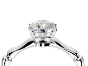 Solitaire Engagement Ring Setting for Pear-Shaped Center with Bamboo Band and Prong Head in Platinum