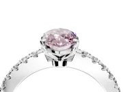 Solitaire Engagement Ring Setting for Fancy Pink Marquise Center with Single Row Accent Band and Prong Head in Platinum