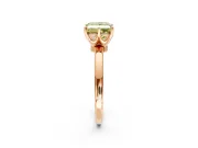 Solitaire Engagement Ring Setting for Fancy Yellow Princess Cut Center with Plain Band and Tulip Prong Head in Rose Gold