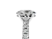 Solitaire Engagement Ring Setting for Oval Center with Large Accents and Prong Head in Sterling Silver