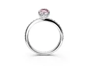 Solitaire Engagement Ring Setting for Fancy Pink Marquise Center with Fine Pave Band and Prong Head in Platinum