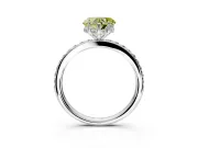 Solitaire Engagement Ring Setting for Fancy Yellow Heart-Shaped Center with Fine Pave Band and Prong Head in Platinum