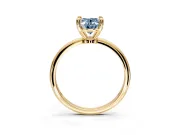 Minimalist Solitaire Engagement Ring Setting for Fancy Blue Oval Center with Thin Band and Prong Head in Yellow Gold