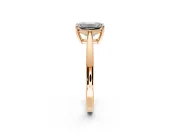 Solitaire Engagement Ring Setting for Emerald Cut Center with Open Cathedral Shoulders and Prong Head in Rose Gold