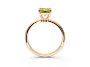 Minimalist Solitaire Engagement Ring Setting for Fancy Yellow Emerald Cut Center with Thin Band and Prong Head in Rose Gold